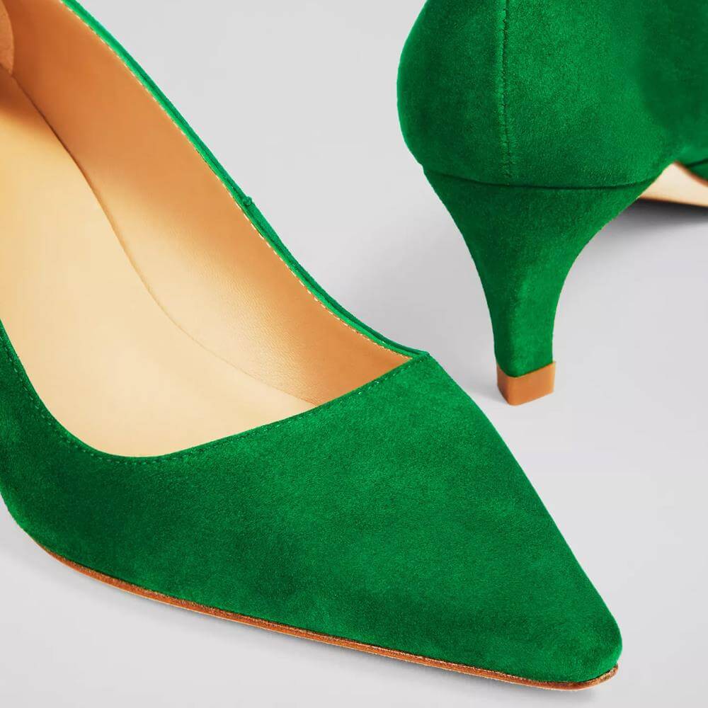 Green kitten clearance heel shoes